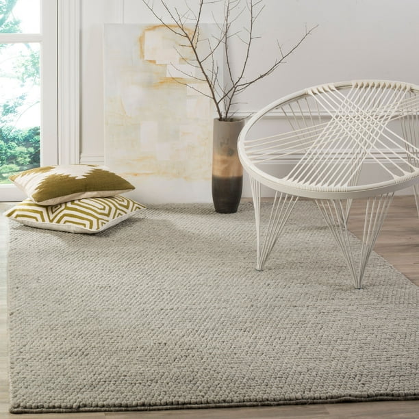 SAFAVIEH Natura Collection NAT620H Handmade Premium Wool Living Room Dining Bedroom Area Rug 5' x 8' Dark Grey SAFAVIEH Natura Collection NAT620H Handmade Premium Wool Living Room Dining Bedroom Area Rug 5' x 8' Dark Grey